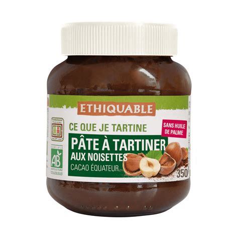 Pâte à tartiner noisettes - bio - 350g (Ethiquable)